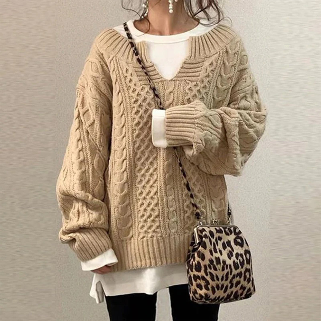 Oversized cable-knit sweater