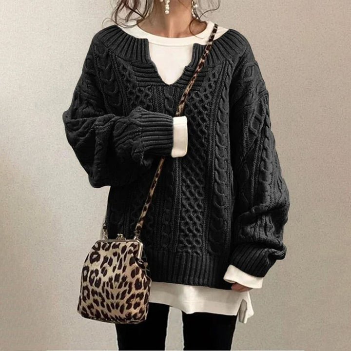 Oversized cable-knit sweater