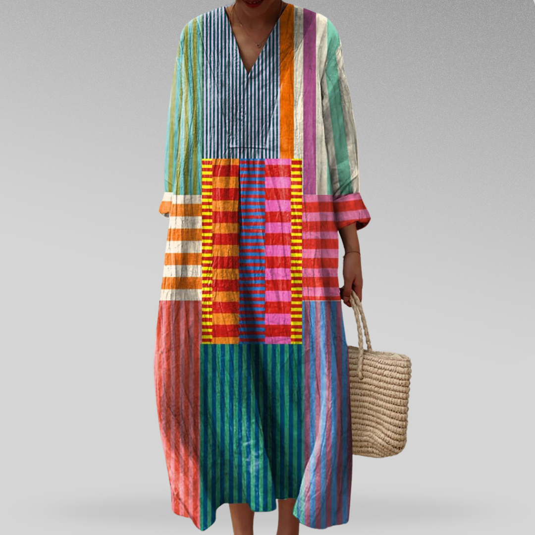 Lia | Women's V-Neck Long Sleeve Maxi Dress