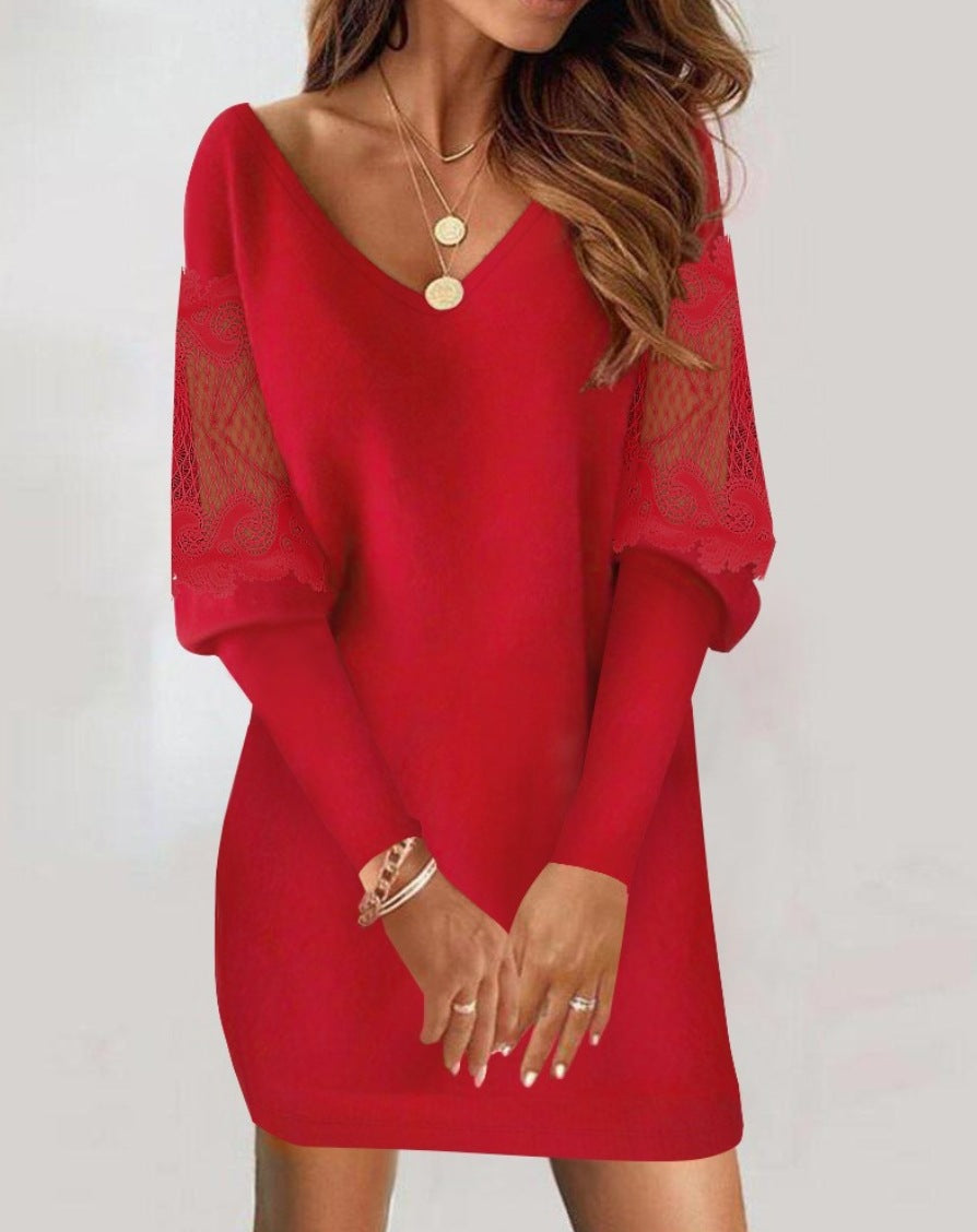 Noémie | Elegant Women's V-Neck Lace Dress