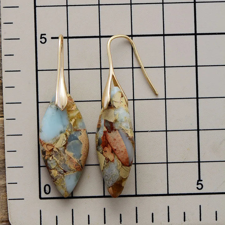 Teardrop-style natural stone earrings