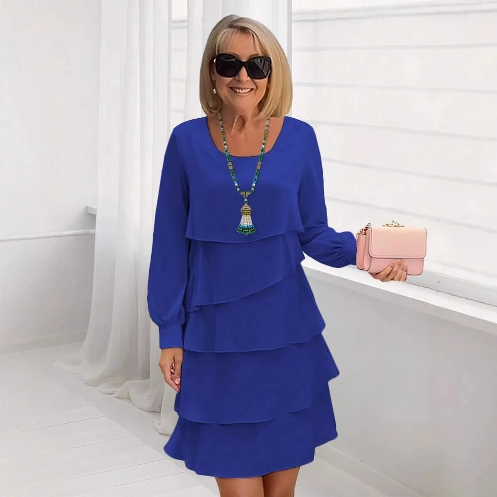 Margaret | Elegant Comfortable Ruffle Dress with Long Sleeves