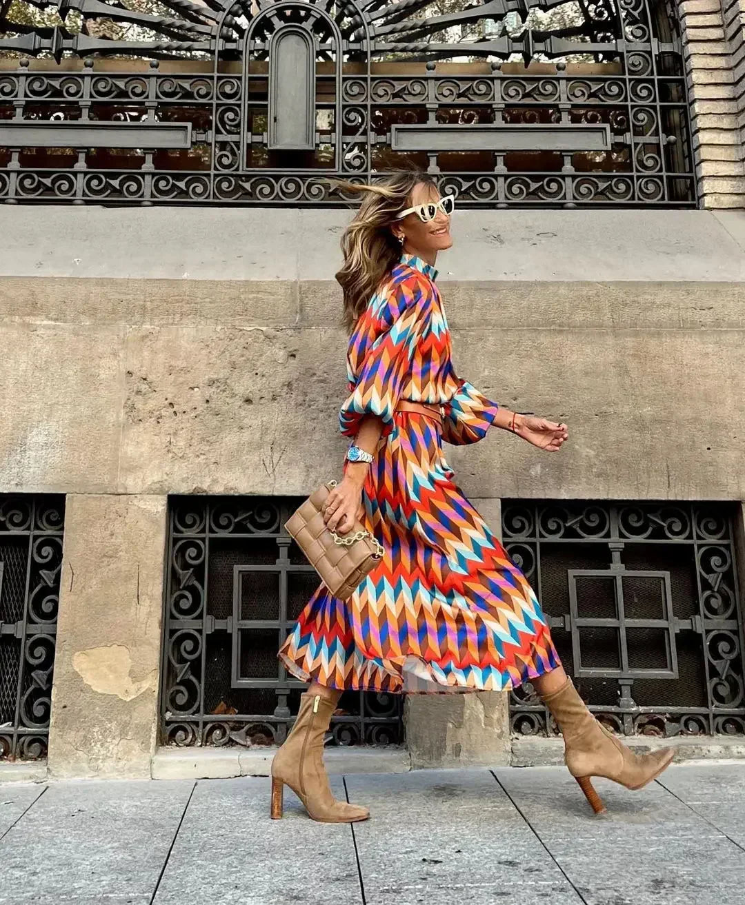 Cassandra - Lively Geometric Dress
