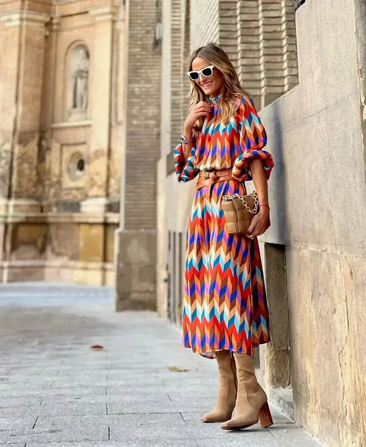 Cassandra - Lively Geometric Dress