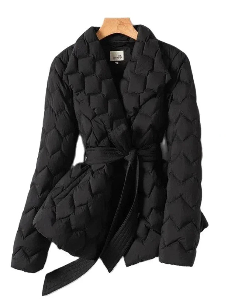 Assunta - Elegant Down Jacket With Belt