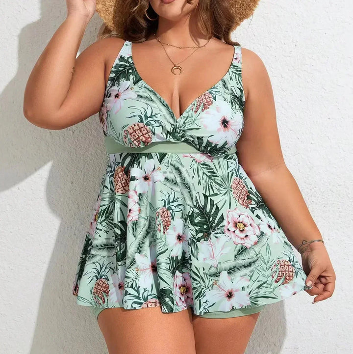 Sophia | Tropical Floral Women's Swim Dress with Shorts