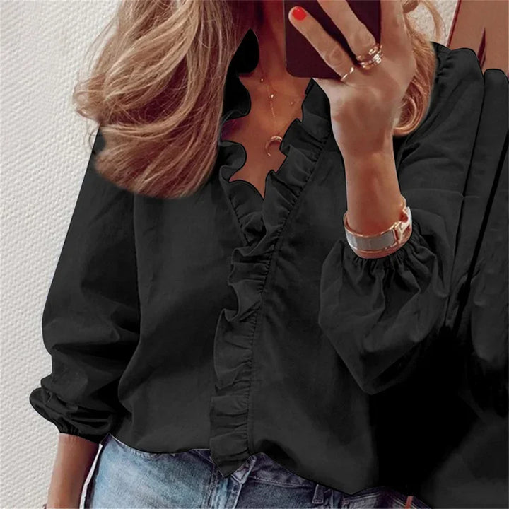 Enola™ | Feminine blouse with playful ruffles