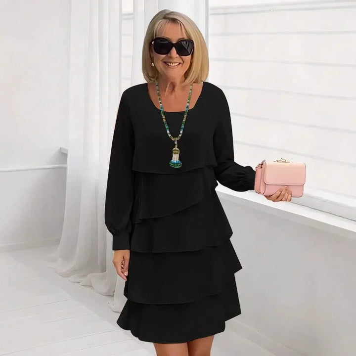 Margaret | Elegant Comfortable Ruffle Dress with Long Sleeves