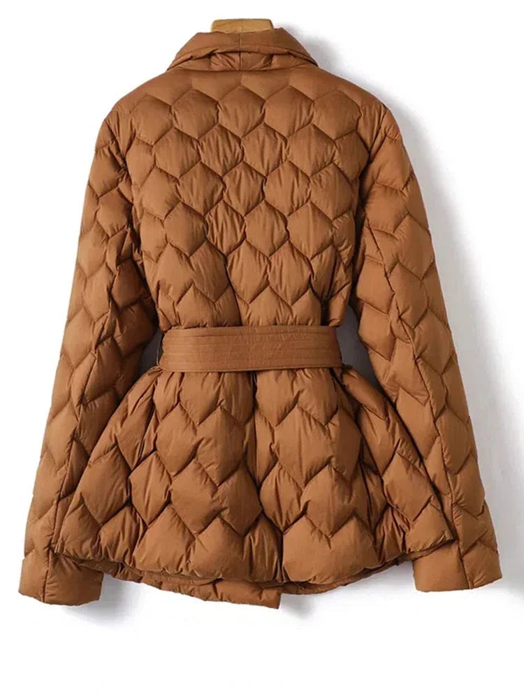 Assunta - Elegant Down Jacket With Belt