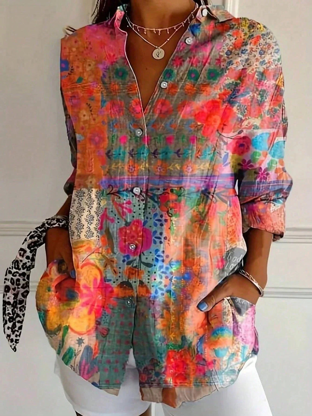 Annika™ - Colorful Blouse with Playful Print