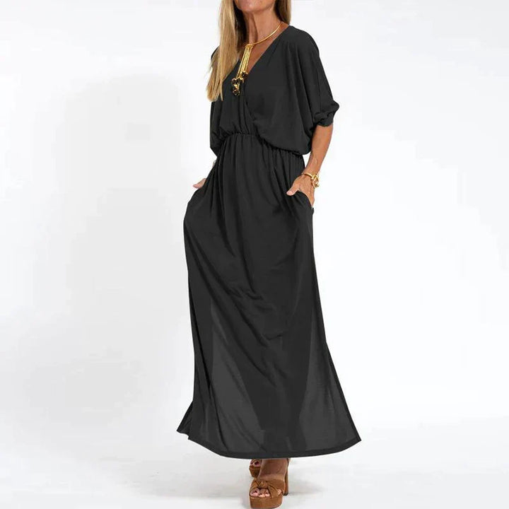 Angelica™ - High Waist Slit Vintage Long Dress