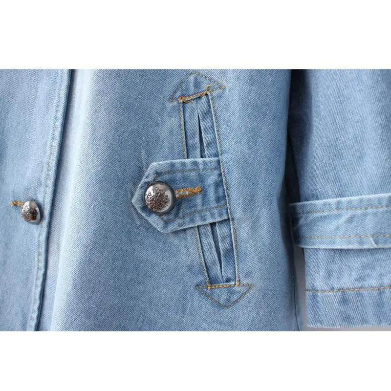 Sezina™ – Stylish Denim Cape Coat
