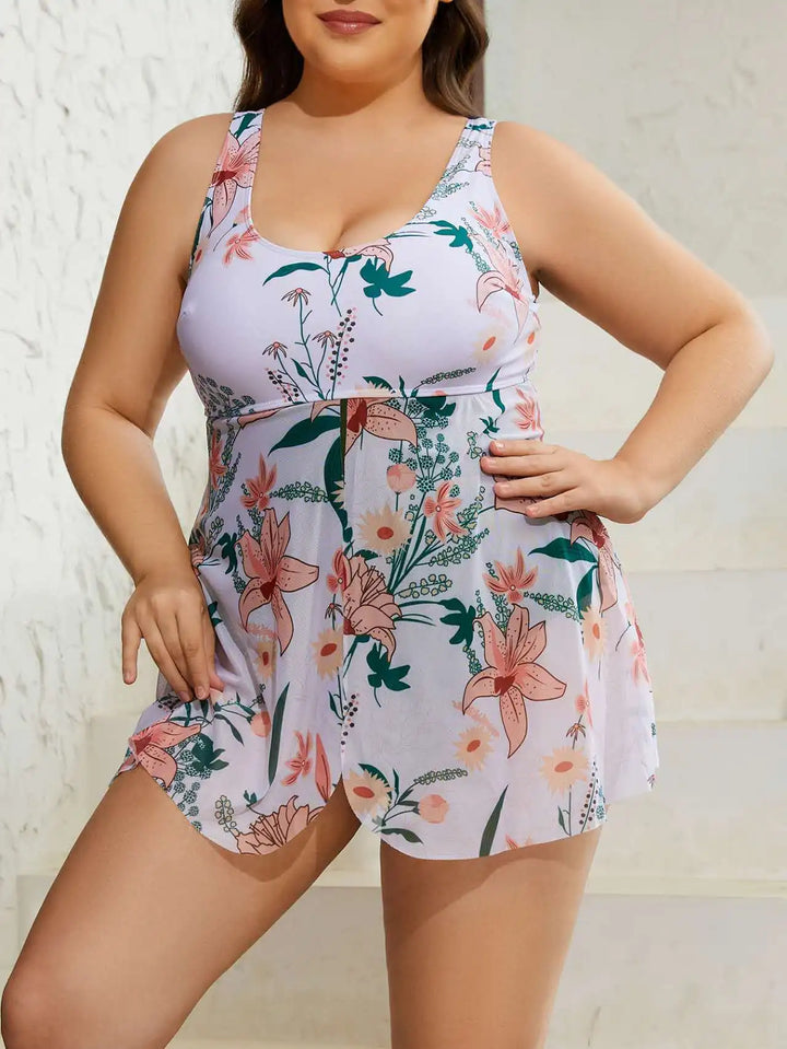 Olivia | Plus Size Floral Print Swim Dress
