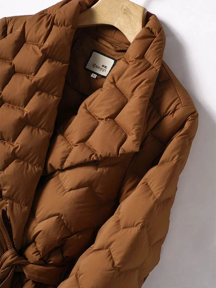 Assunta - Elegant Down Jacket With Belt