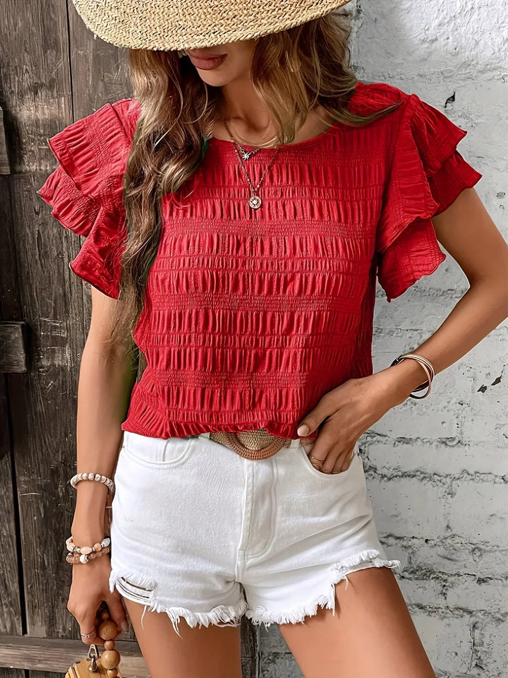 Charmaine™ | Light & Airy Blouse with Playful Ruffles