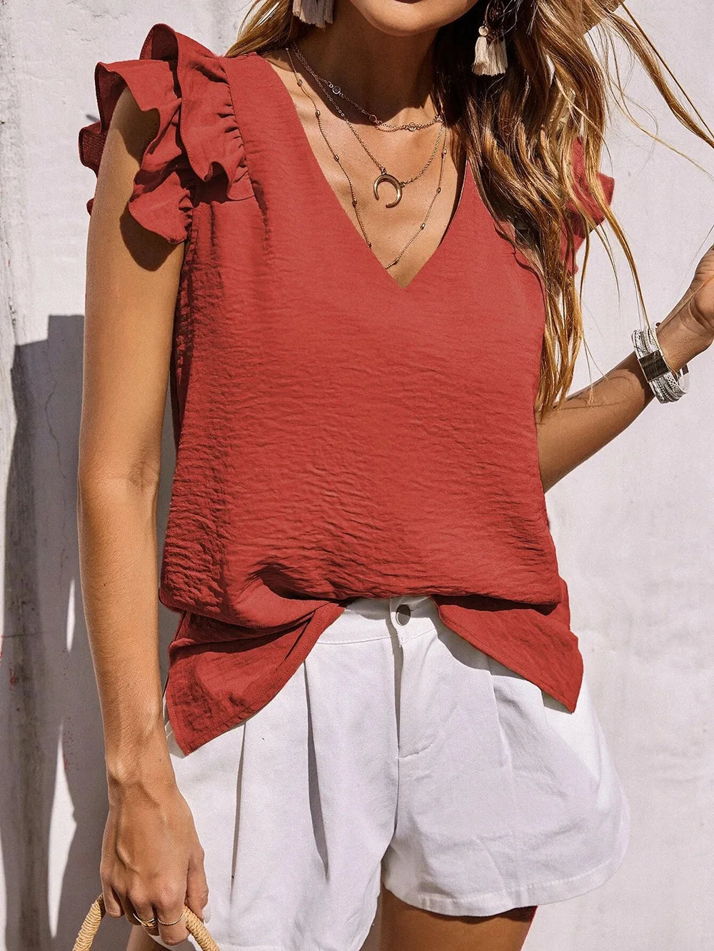 Lynette™ | Playful Ruffle Shirt for Summer