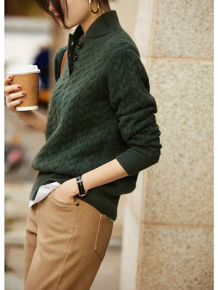 Arden Button-Front Pullover