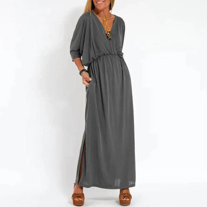 Angelica™ - High Waist Slit Vintage Long Dress