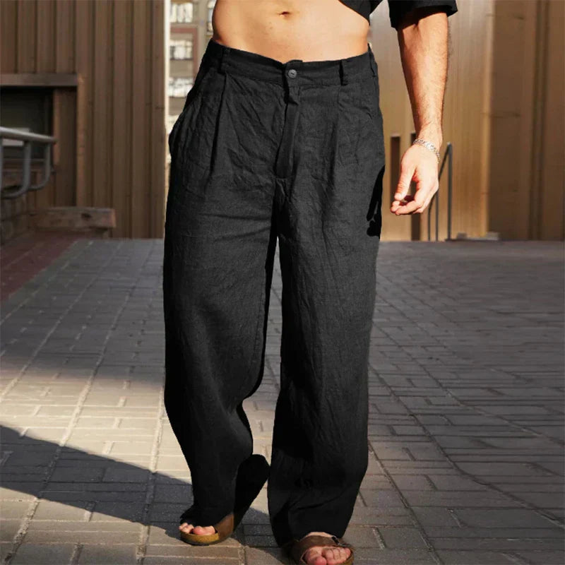 Stevie™ – Men's Wide-Leg Linen Trousers