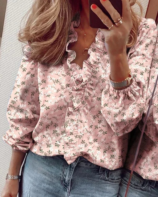 Enola™ | Feminine blouse with playful ruffles