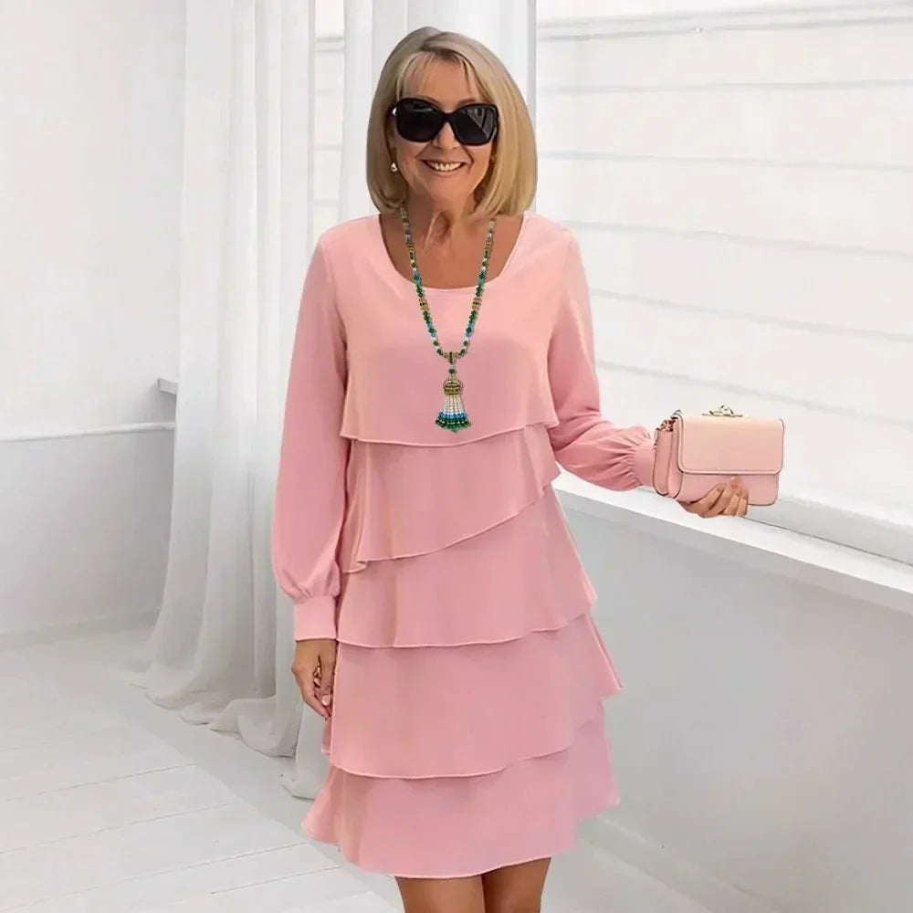 Margaret | Elegant Comfortable Ruffle Dress with Long Sleeves