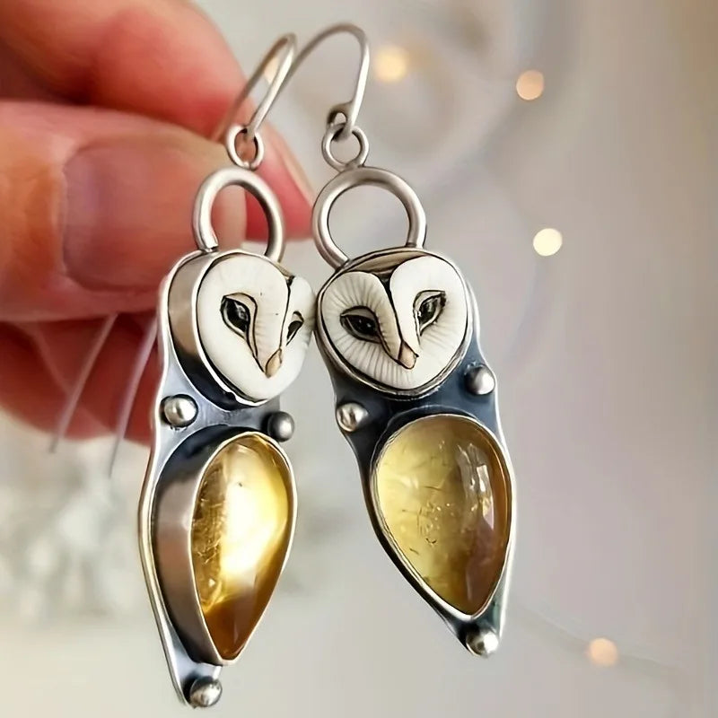 Boho Owl Earrings - Hypoallergenic Design for Sensitive Ears