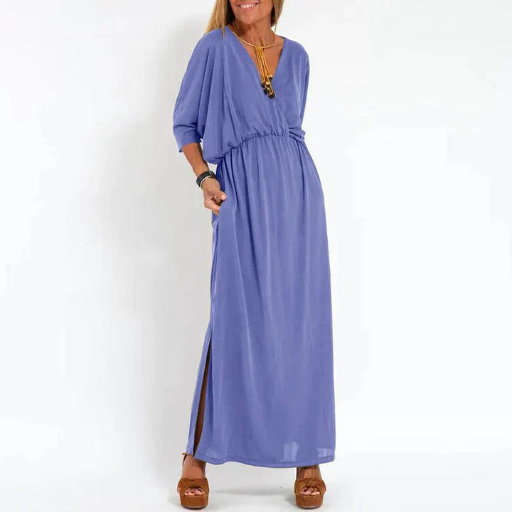 Angelica™ - High Waist Slit Vintage Long Dress