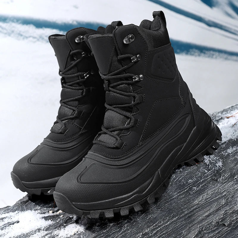 Men's lace-up high-top snow boots