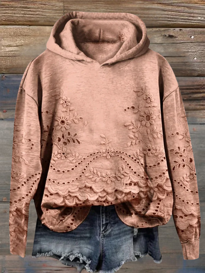 Regine™ - Cozy Hoodie with Floral Print