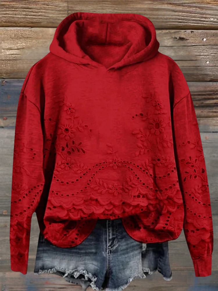 Regine™ - Cozy Hoodie with Floral Print