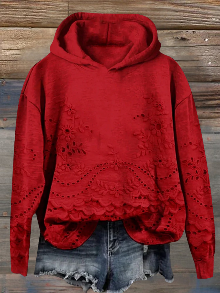 Regine™ - Cozy Hoodie with Floral Print