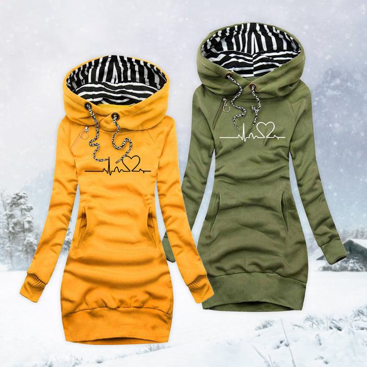 Cristina™ - Heartbeat Print Dress-Sweater