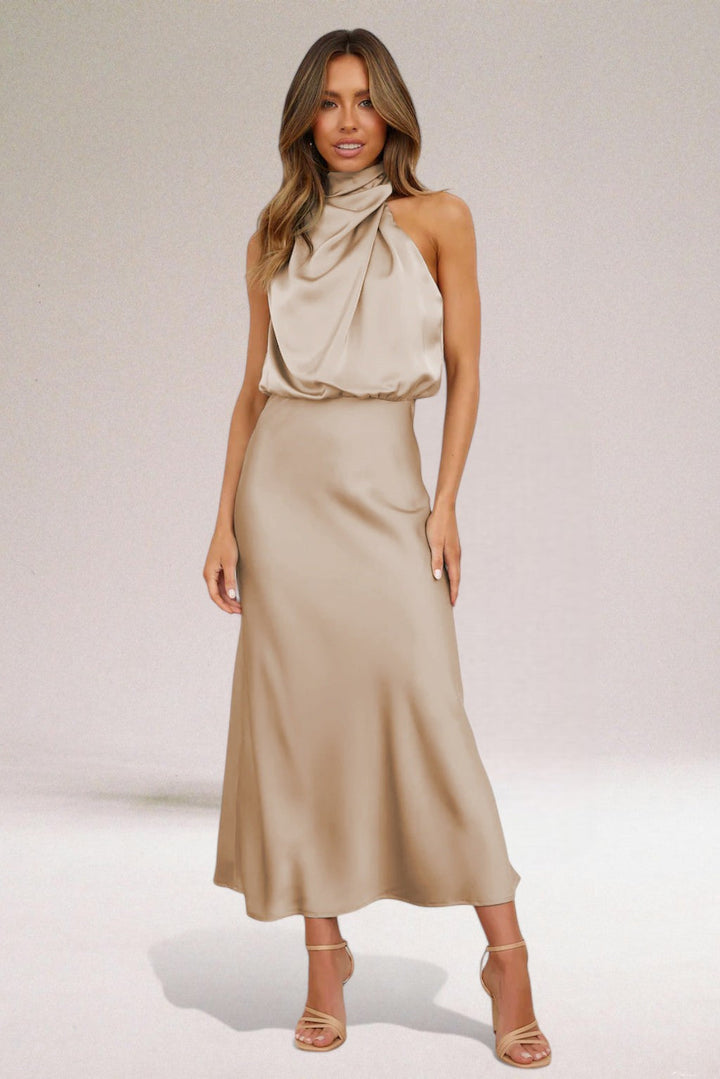 Flavia | Elegant Halter Dress