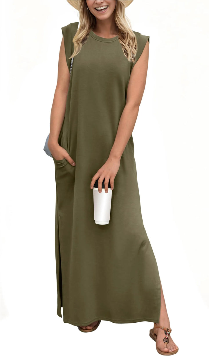 Denise™ - Casual, Loose, Split, Wrinkle-Free Maxi Dress