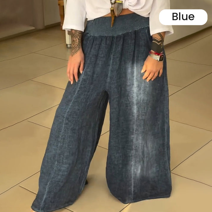 Lucy™ – Elasticated Wide-Leg Trousers with Pockets