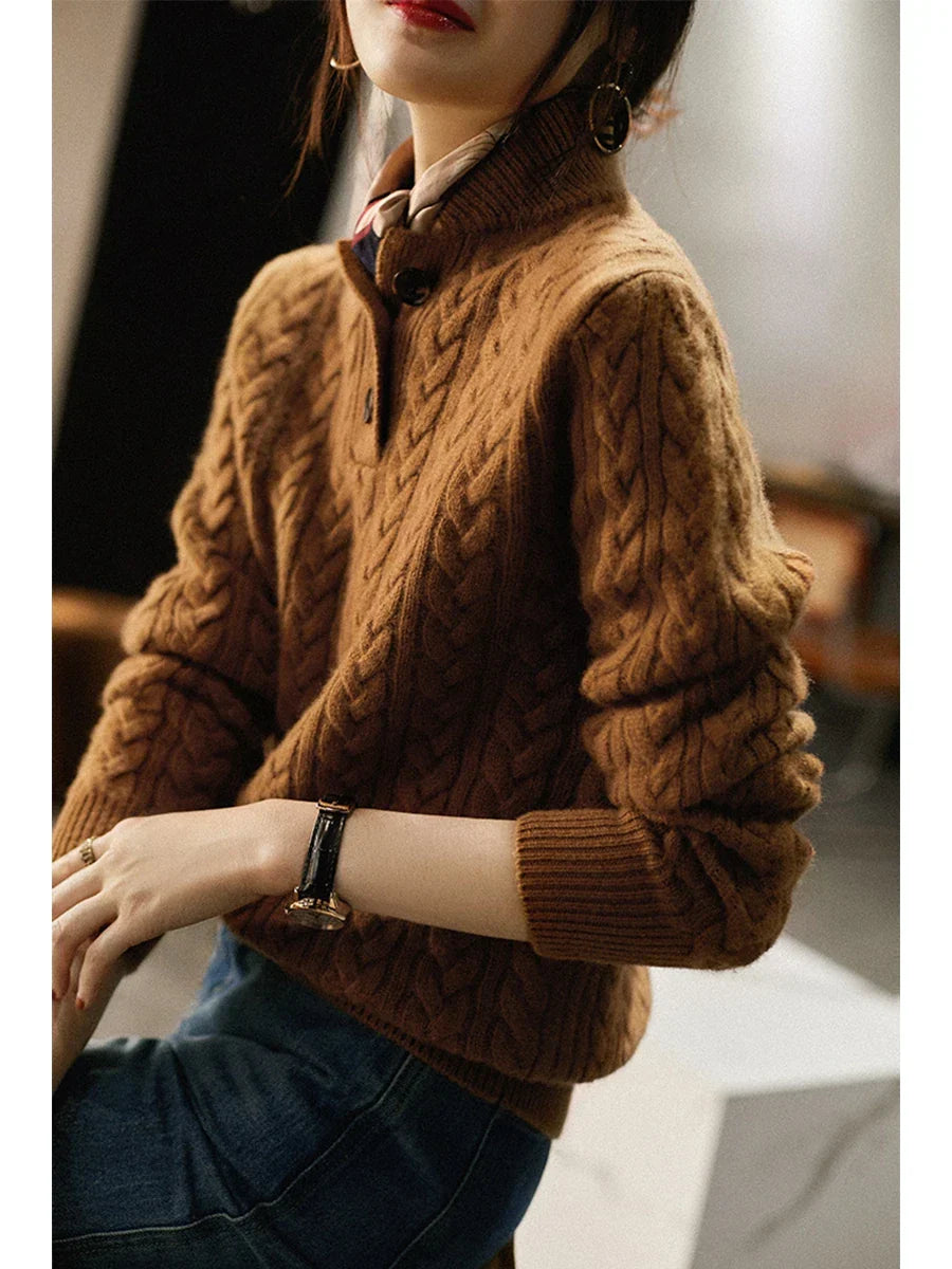 Arden Button-Front Pullover