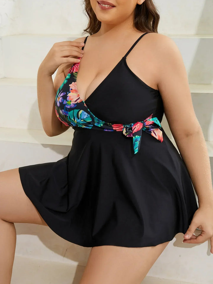 Sophia | Women's Plus Size Tropical Print Swim Dress