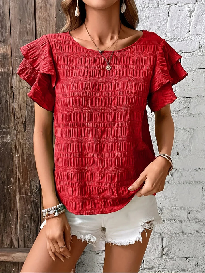 Charmaine™ | Light & Airy Blouse with Playful Ruffles