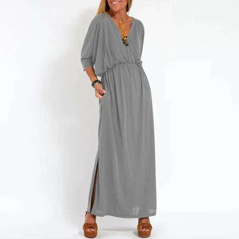 Angelica™ - High Waist Slit Vintage Long Dress
