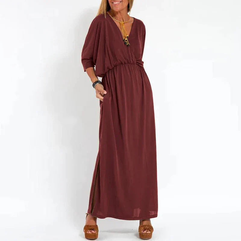 Angelica™ - High Waist Slit Vintage Long Dress