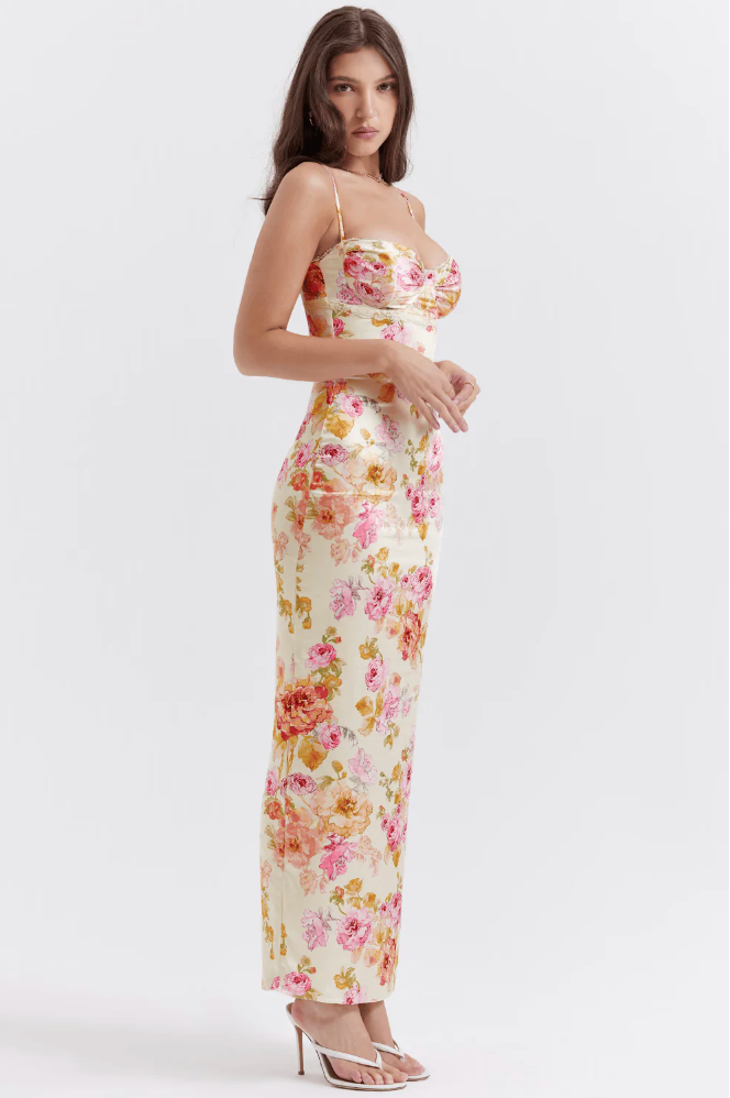 Selene - Charming Floral Spaghetti Strap Dress