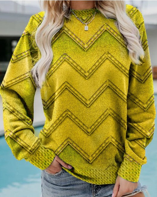 Women's sweatshirt with a round neckline and long sleeves
