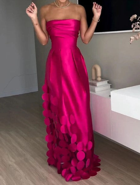 Marina | Long sheath dress with round neckline