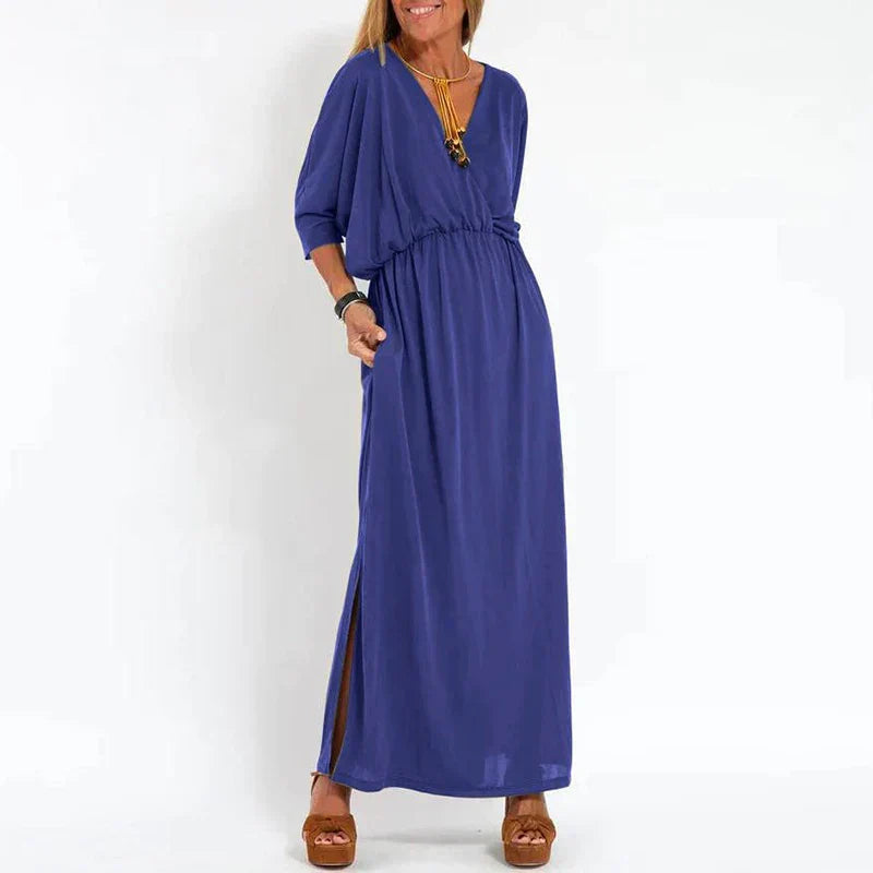 Angelica™ - High Waist Slit Vintage Long Dress