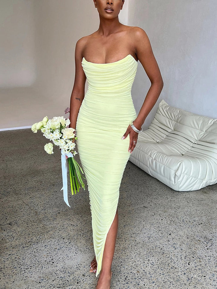 Damen Maxikleid mit Seitenschlitz