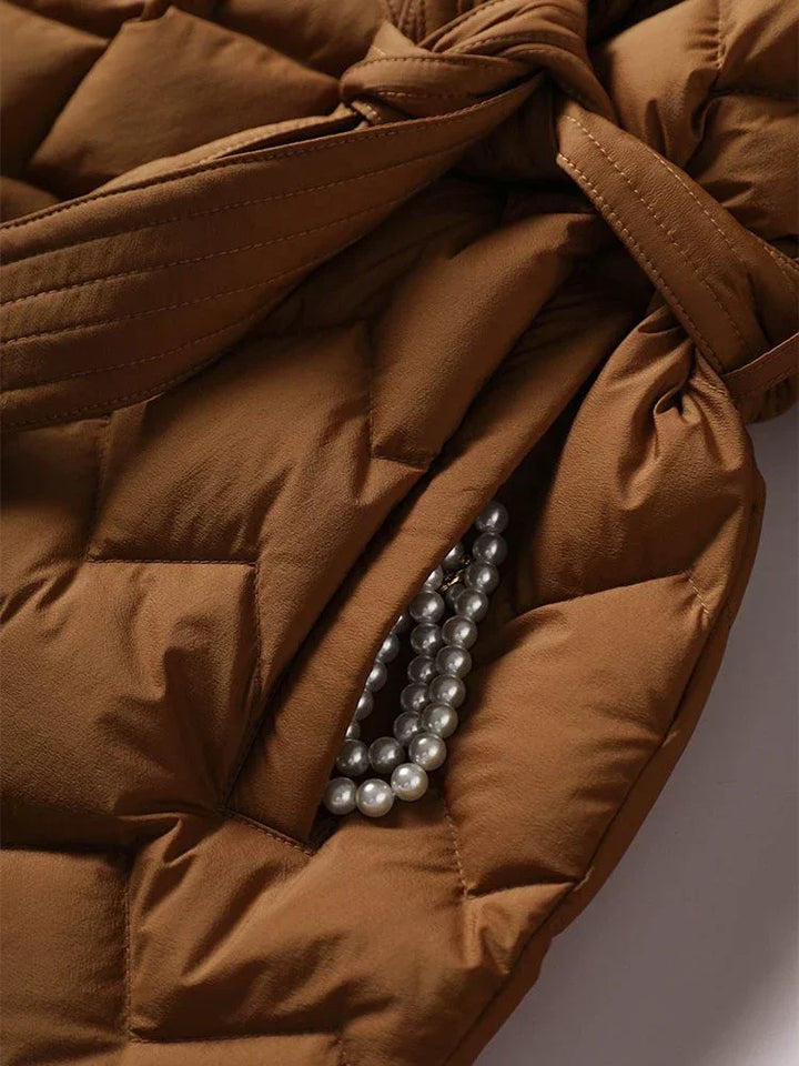 Assunta - Elegant Down Jacket With Belt
