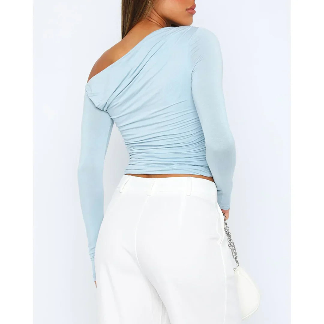 Damen Cropped Langarmtop