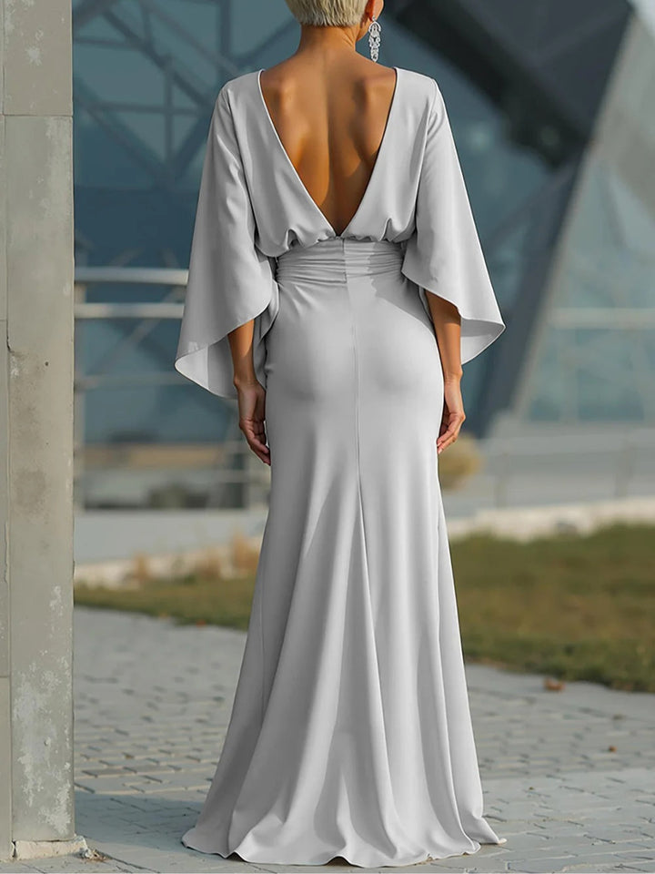 Clara | Elegant V-Neck, Backless Sleeveless Dress