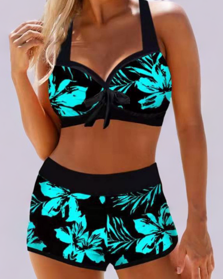 Anna | High-Waisted Floral Swimsuit