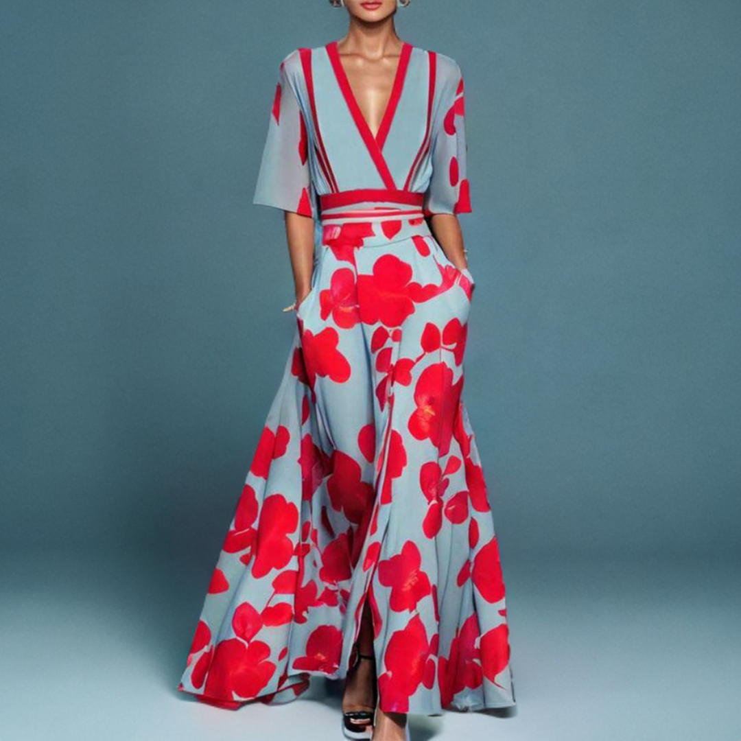 Leanne - Groovy Short Sleeve Maxi Dress